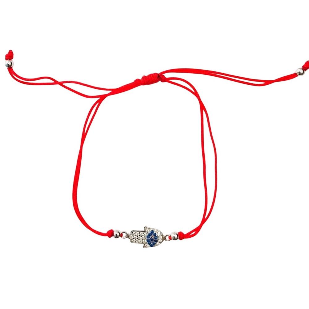 Red String Hamsa Bracelet 925 Sterling Silver Protection & Good Luck Bracelet